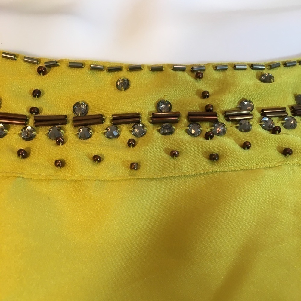 Selena & Maria Sequins Mustard Yellow Long Puff Button Sleeves Blouse Size M - Picture 5 of 16